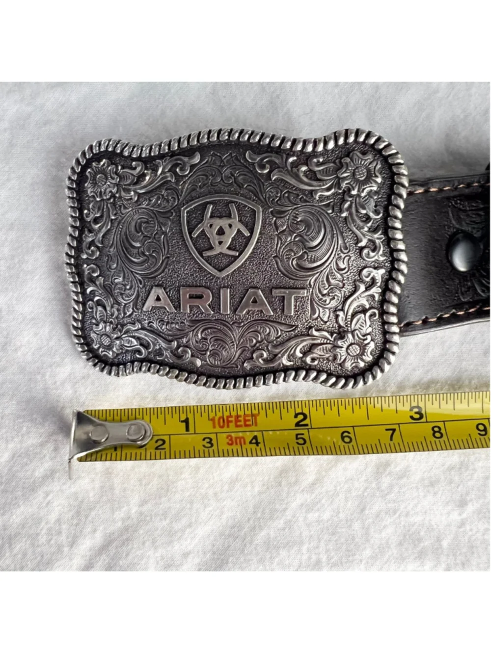 Ariat Kid's Flower Tooled Western Belt with Buckle Sz 28 Cowboy Rodeo
